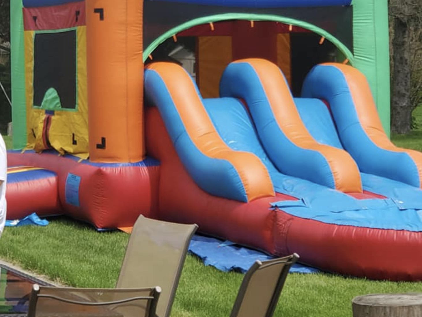 this image shows inflatable dry slide in Rocklin, CA